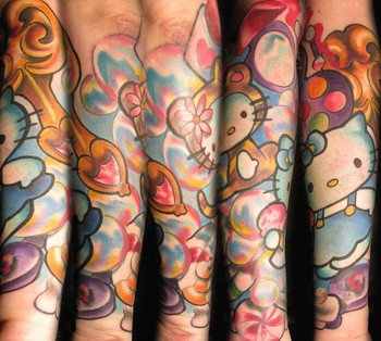 Looking for unique  Tattoos? Hello Kitty Bubbles Make Up Tattoo